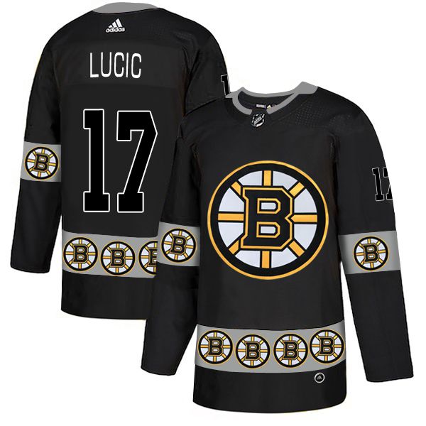 Men Boston Bruins #17 Lucic Black Adidas Fashion NHL Jersey